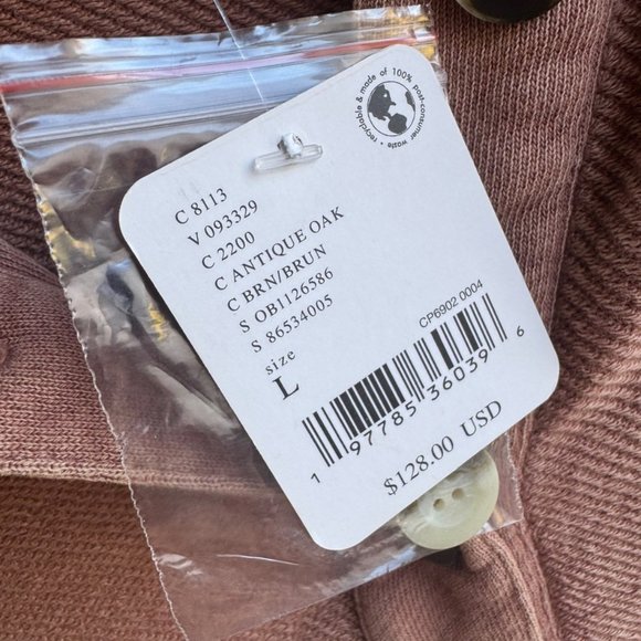 Free People Long Sleeve Willow Antique Oak Polo Knit Tunic Women's Size L - Picture 5 of 9